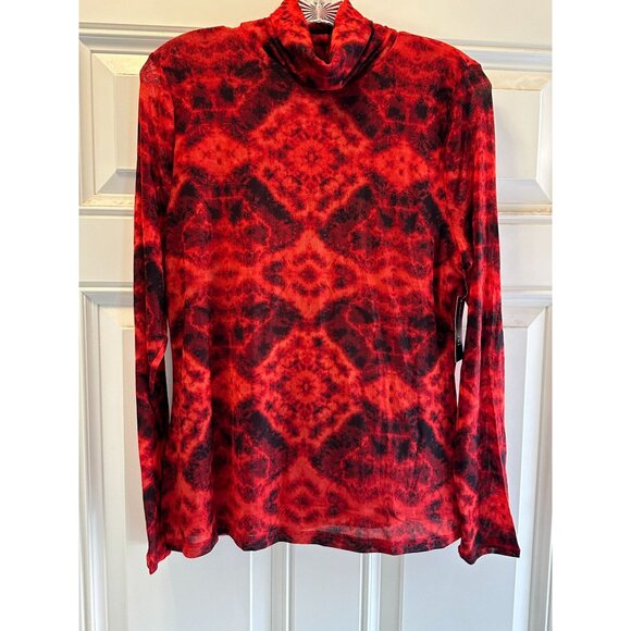 INC International Concepts Red & Black Lava Lamp Long Sleeve Top - Picture 1 of 9